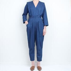 Vintage 80s 100% Cotton Lightweight Denim Jumpsuit S